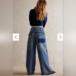 Free People Blue Wide Leg Jeans